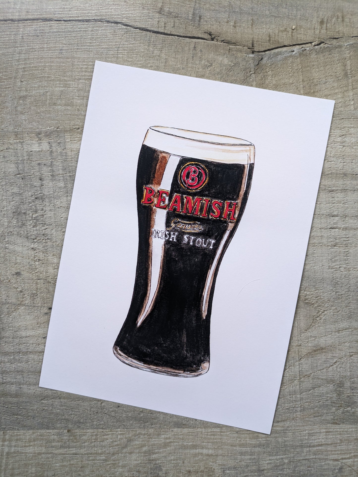 A5 Art Print, Pint of Beamish