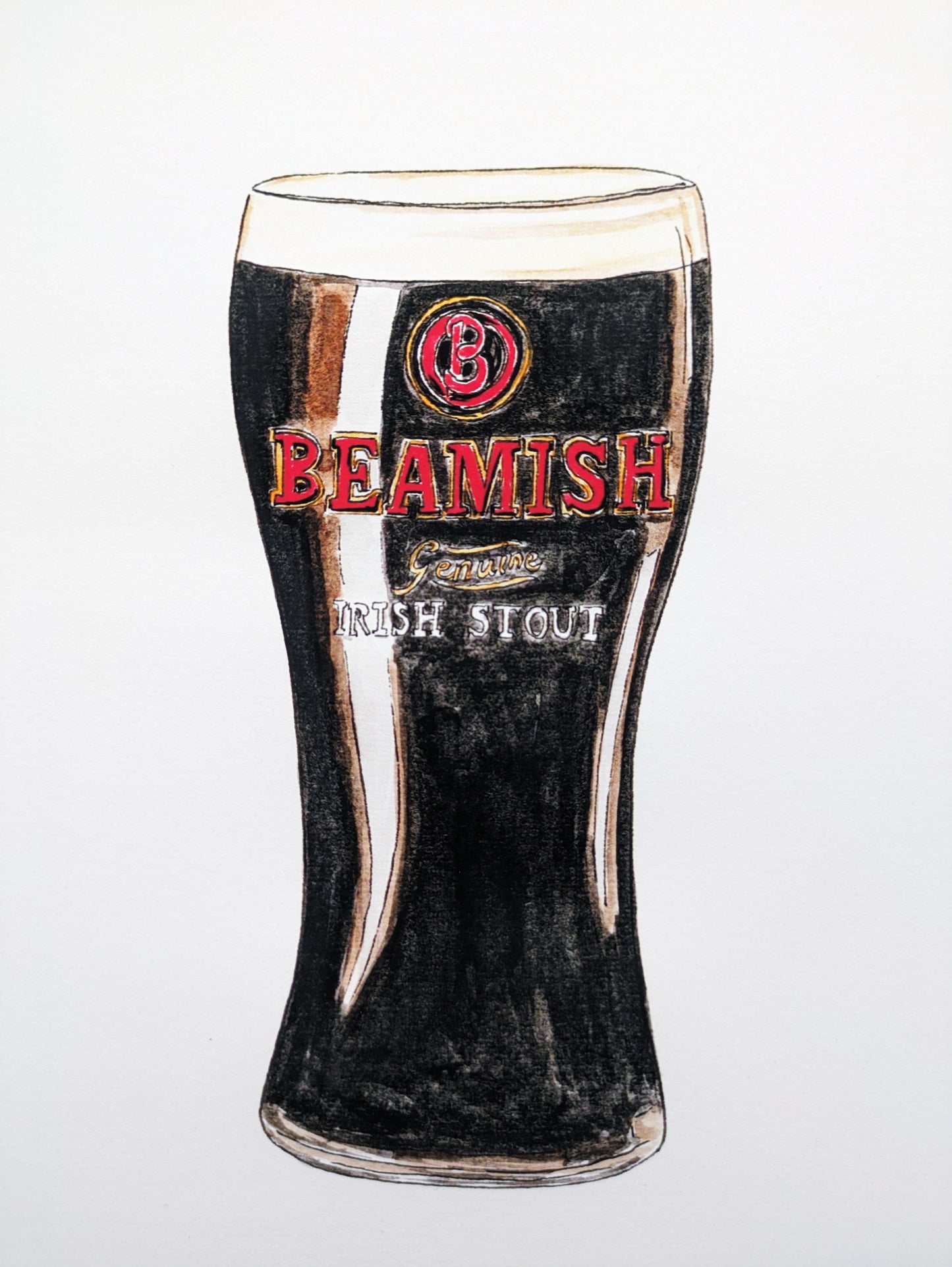 A5 Art Print, Pint of Beamish