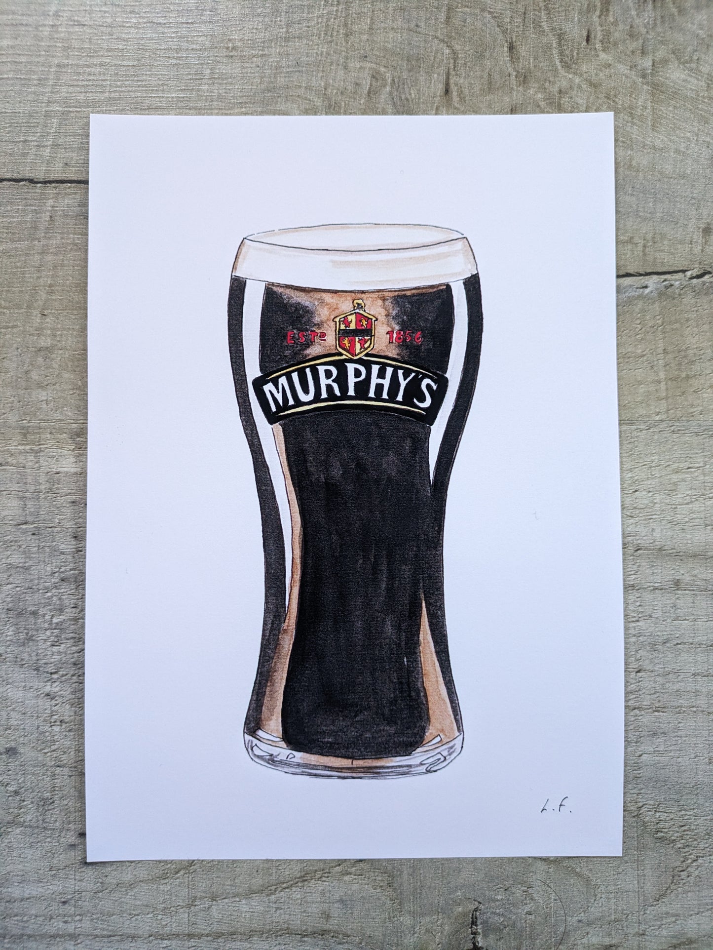 A5 Art Print, Pint of Murphy's