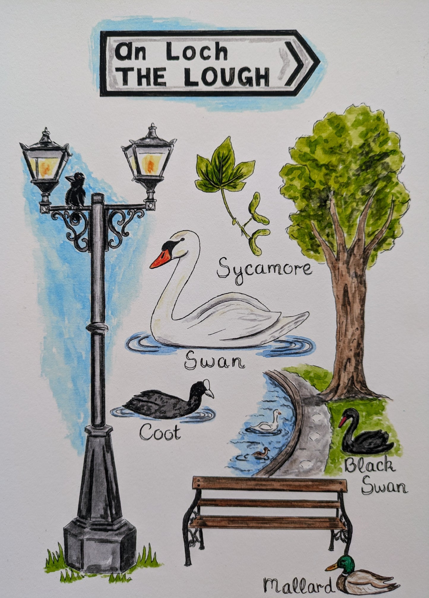 A4/A5 Art Print, The Lough