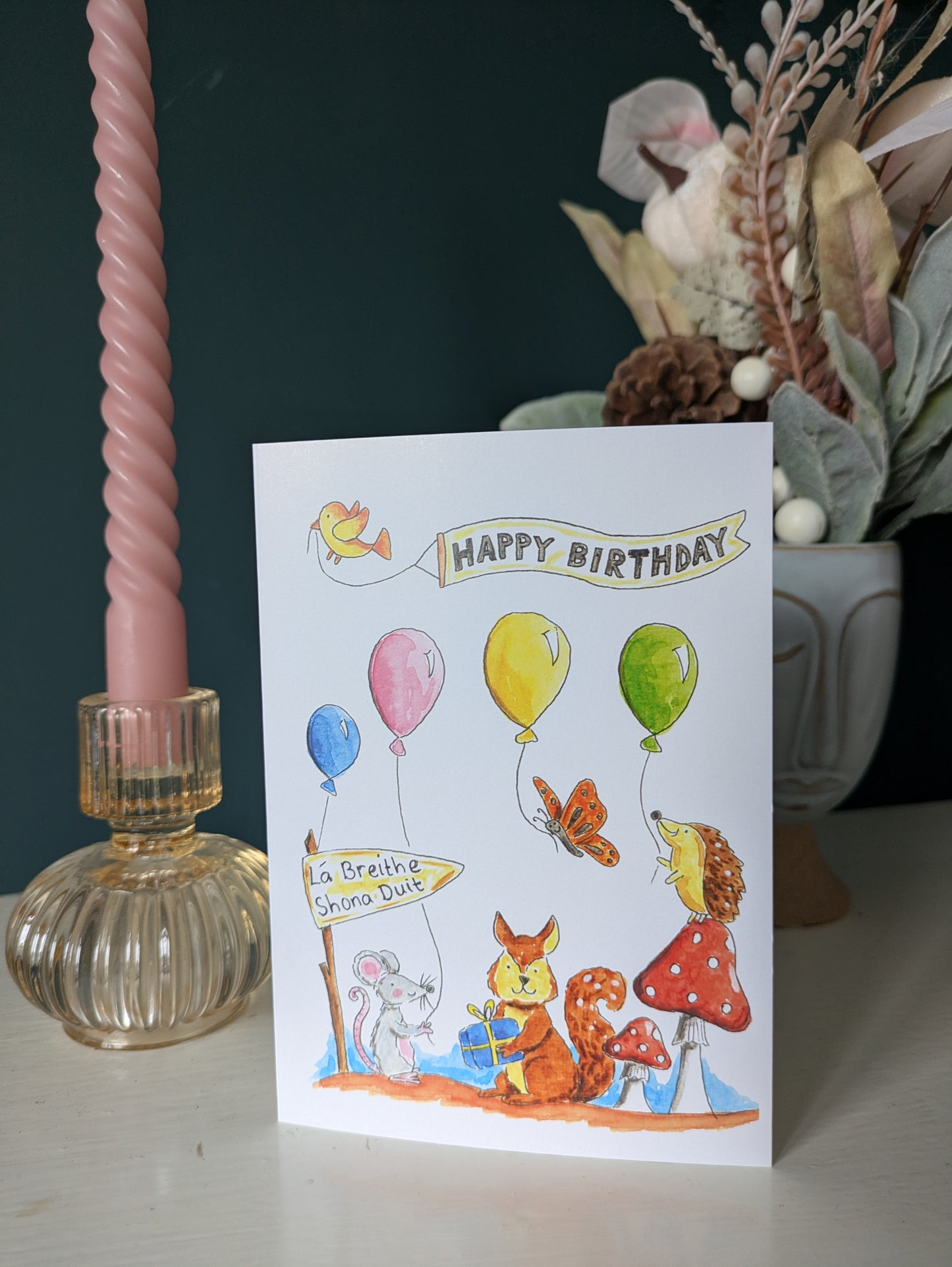Greeting card, Forest friends, Happy Birthday