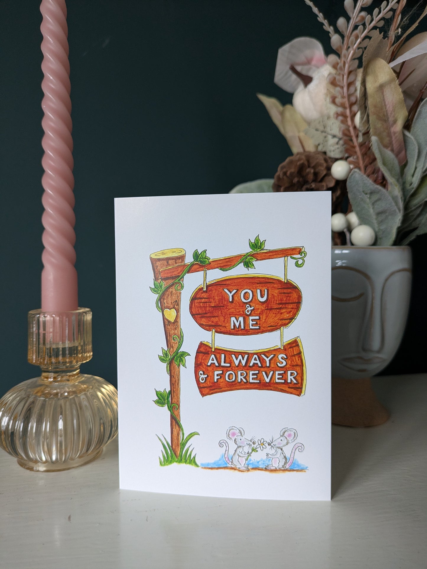 Greeting card, You & me, always & forever