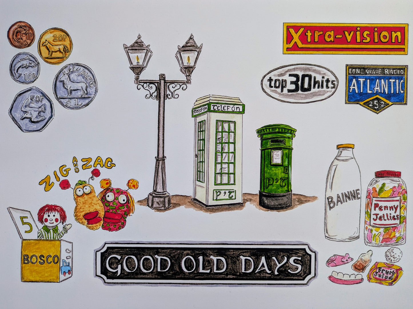 A4/A5 Art Print, Good old days