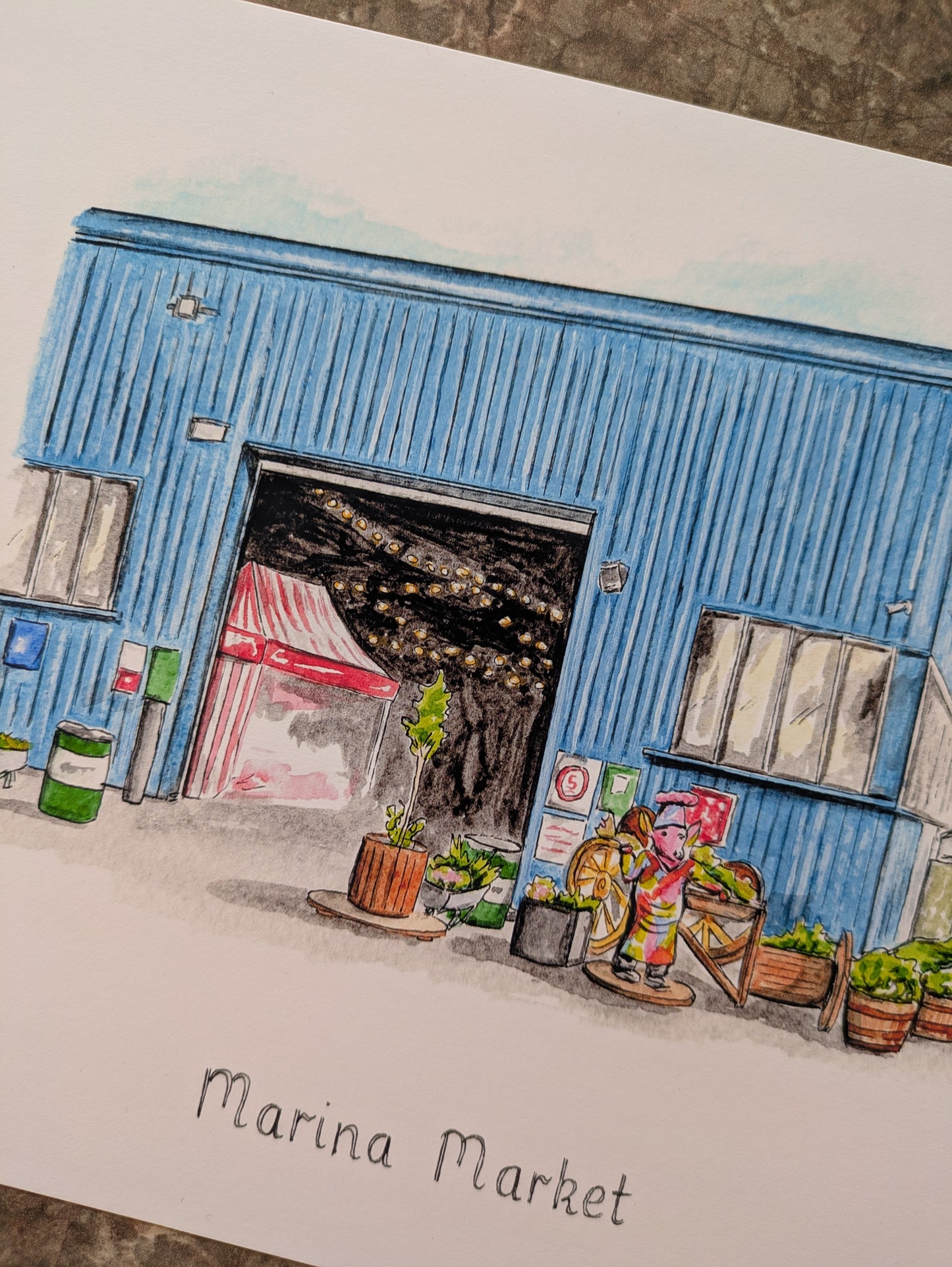 A4/A5 Art print, Marina Market