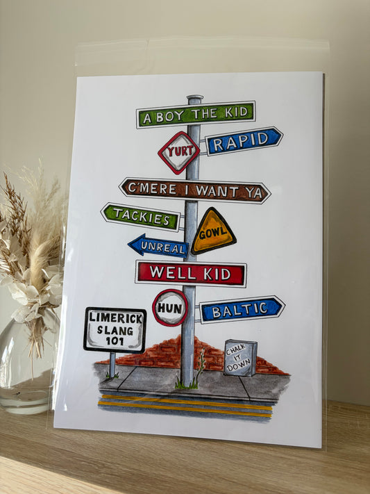 A4/A5 Art print, Limerick slang 101