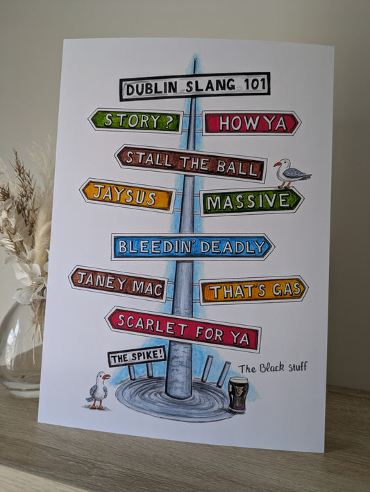 A4/A5 Art print, Dublin slang 101