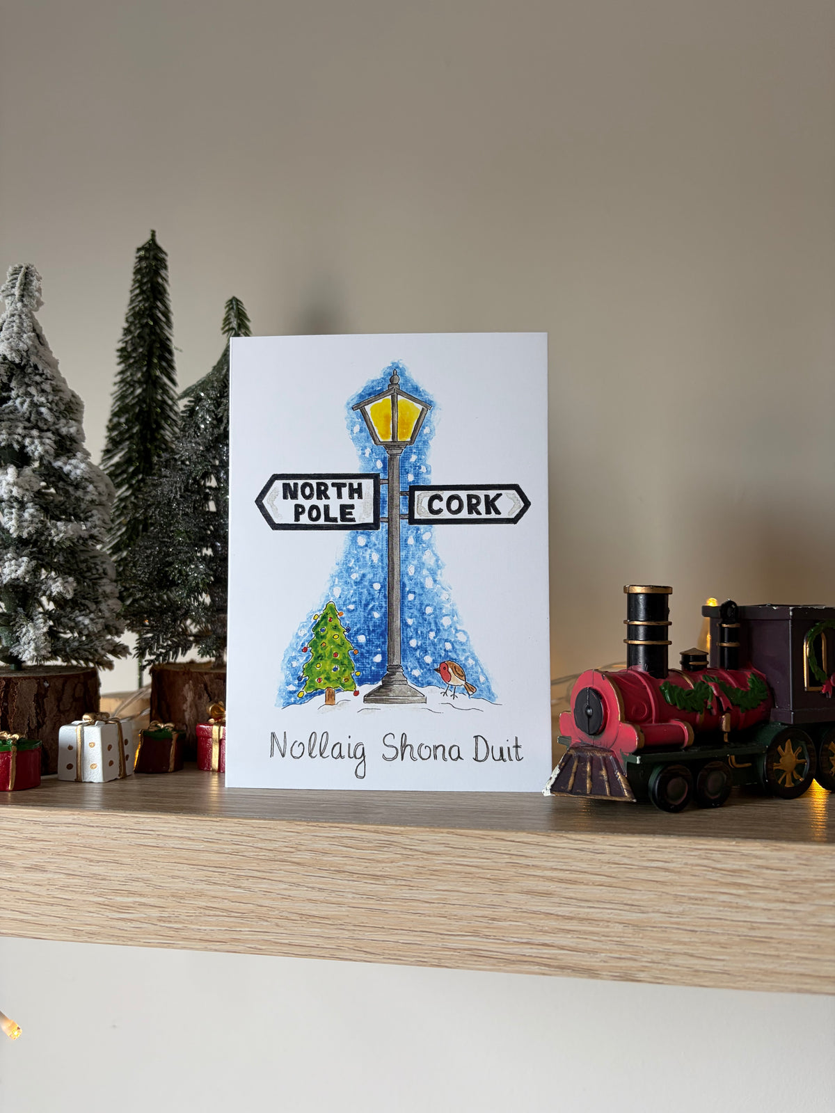 1.1 Cork Christmas cards, 5 pack