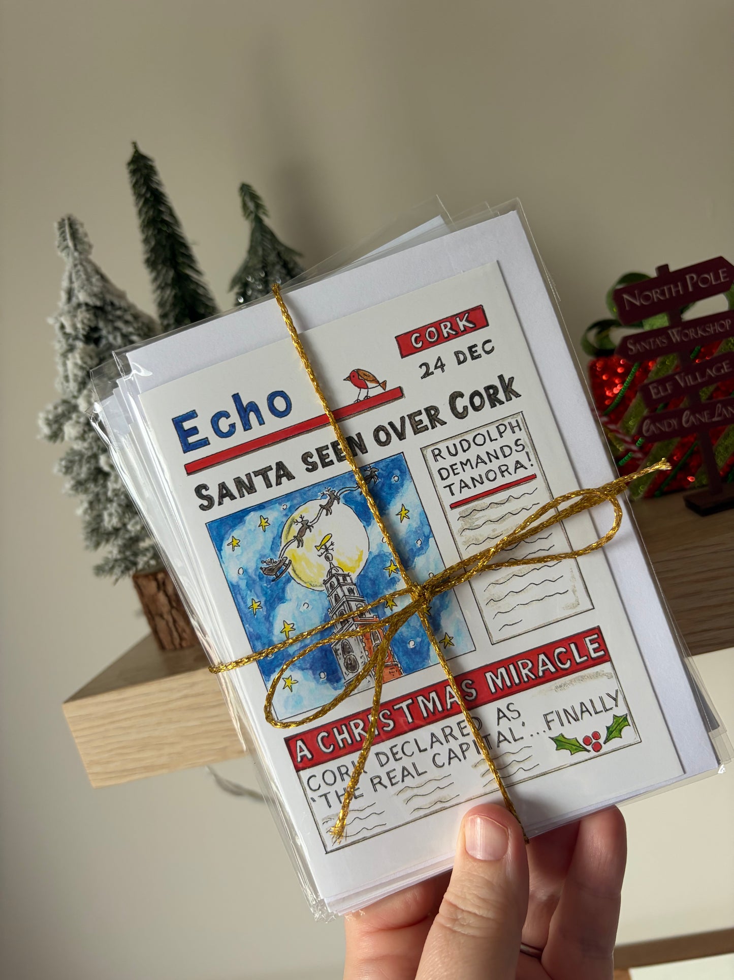 1.1 Cork Christmas cards, 5 pack