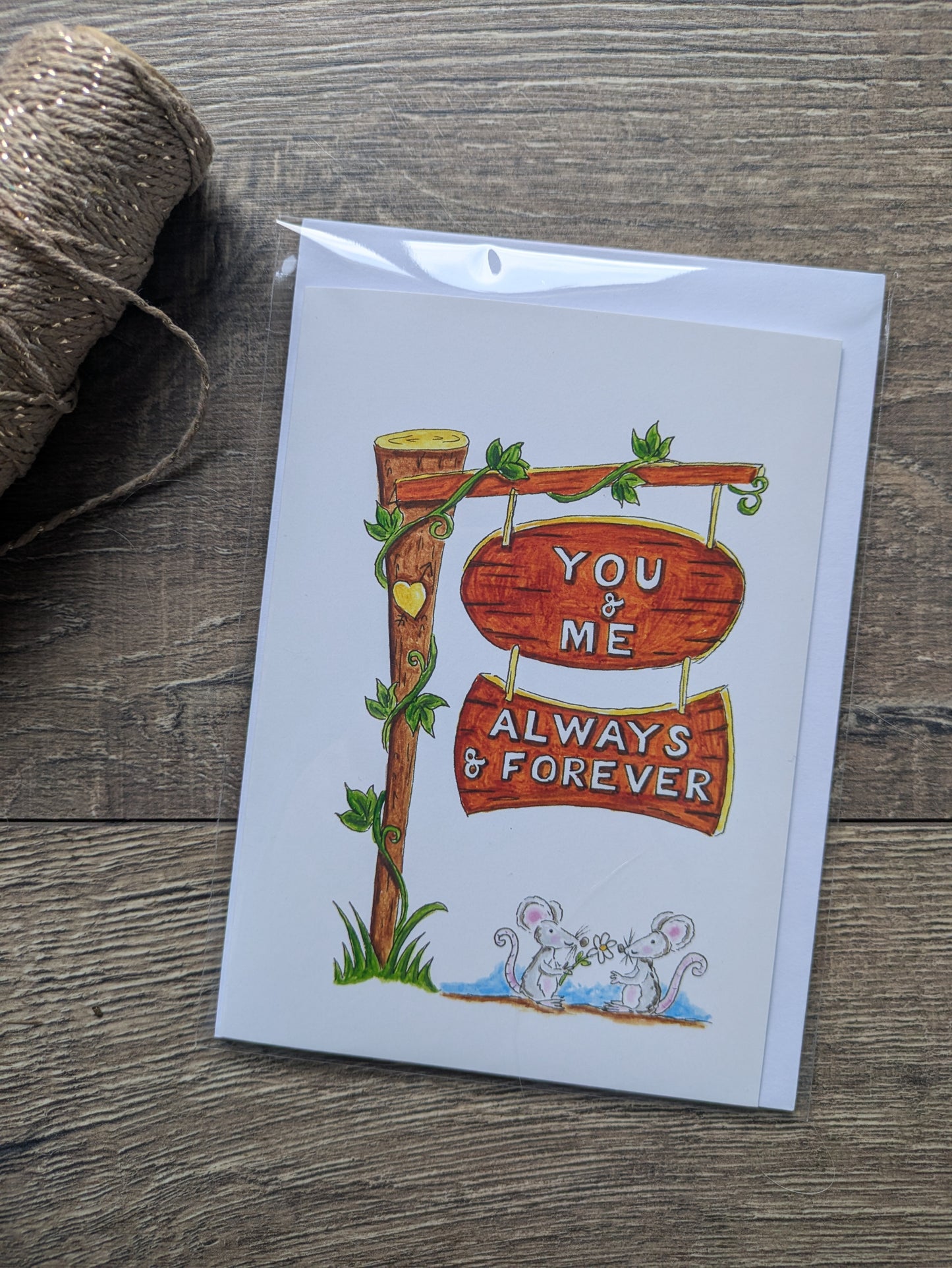 Greeting card, You & me, always & forever