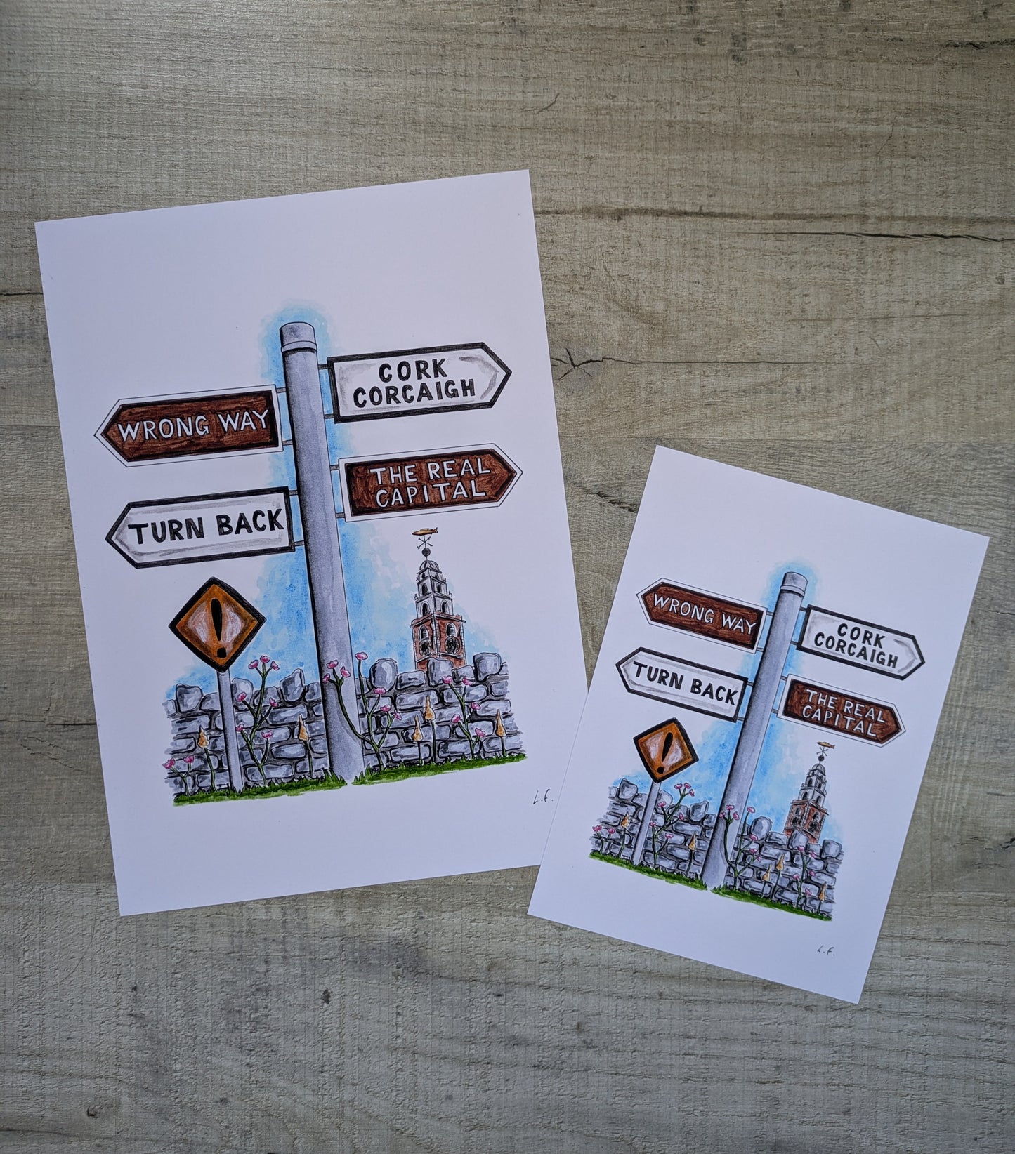 A4 Art print, wrong way, turn back