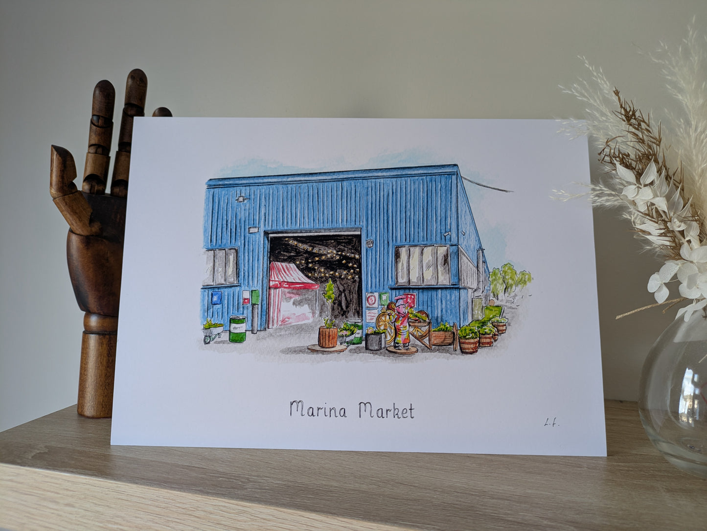 A4/A5 Art print, Marina Market