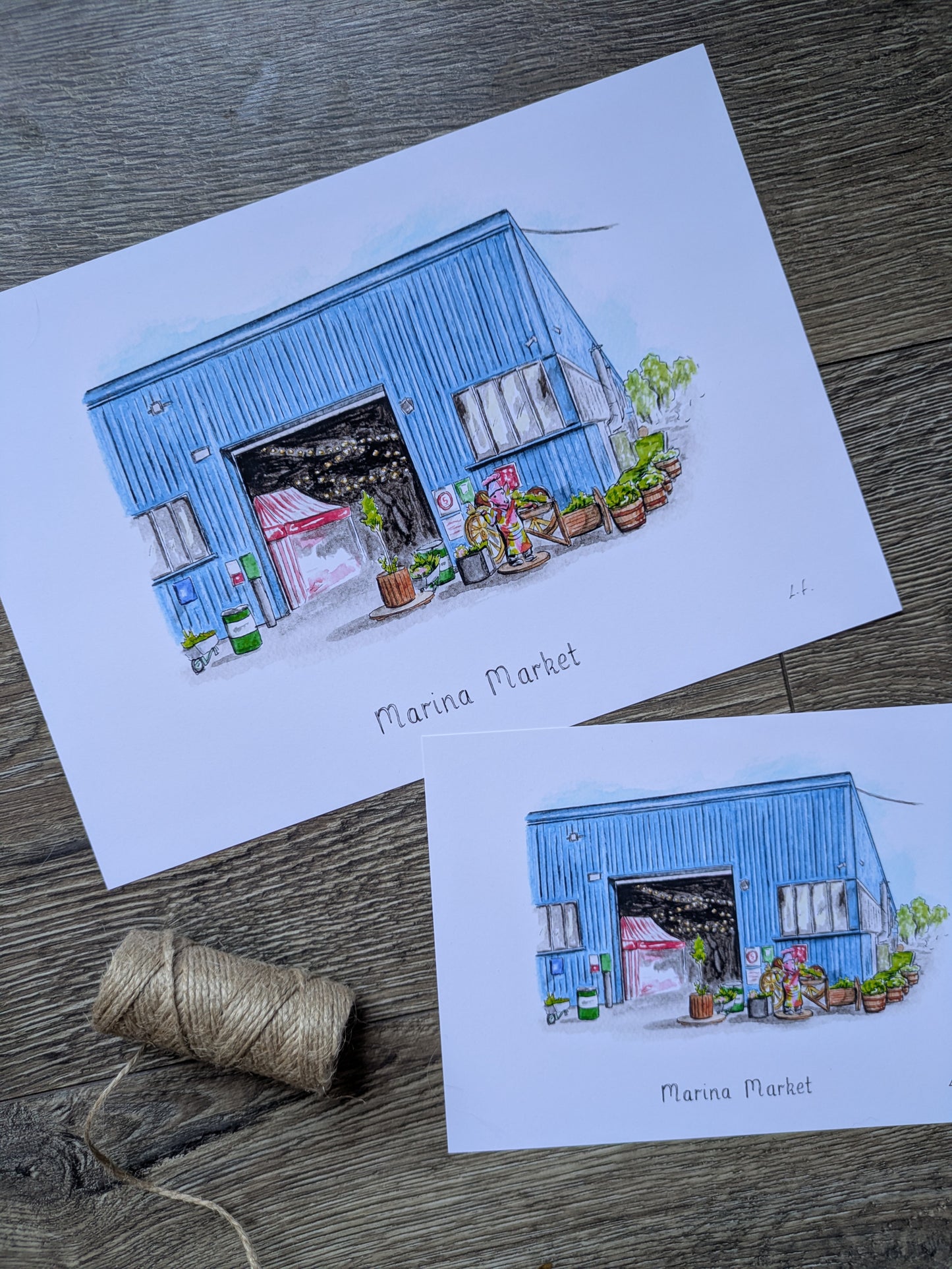 A4/A5 Art print, Marina Market