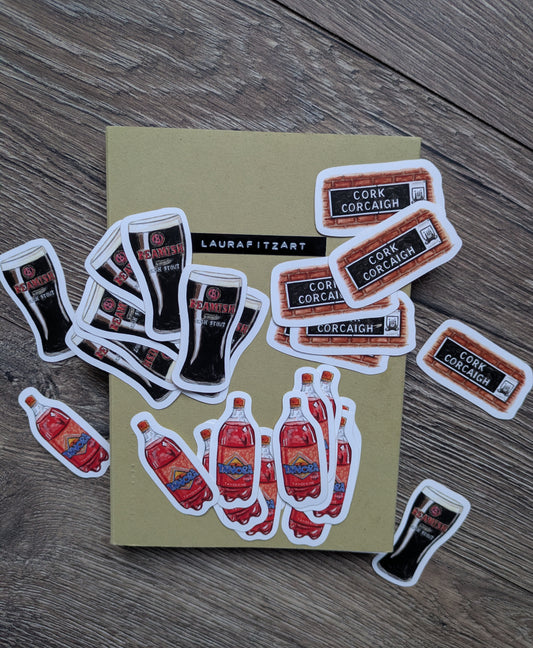 Cork stickers collection 1, 3 pack