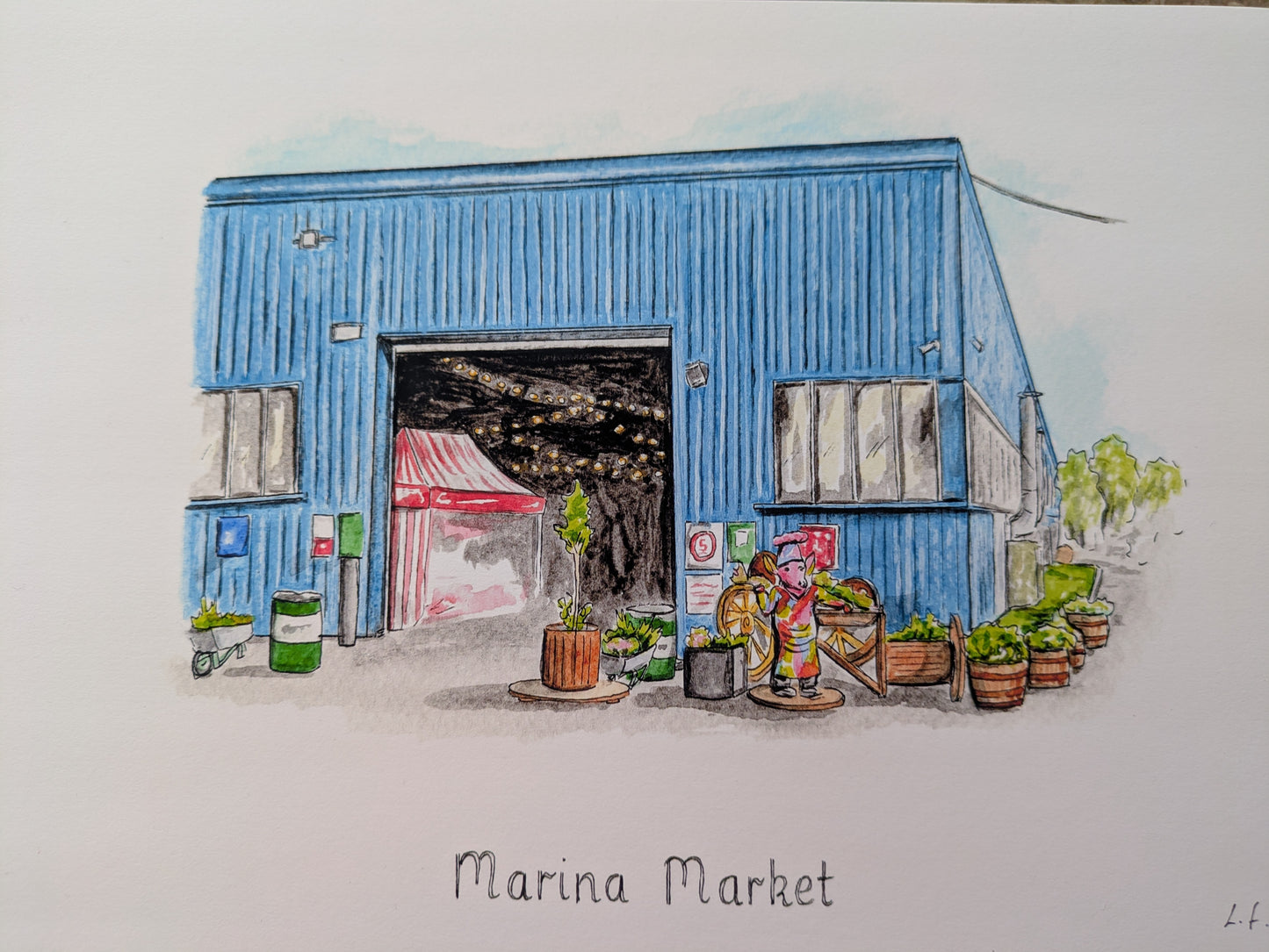 A4/A5 Art print, Marina Market